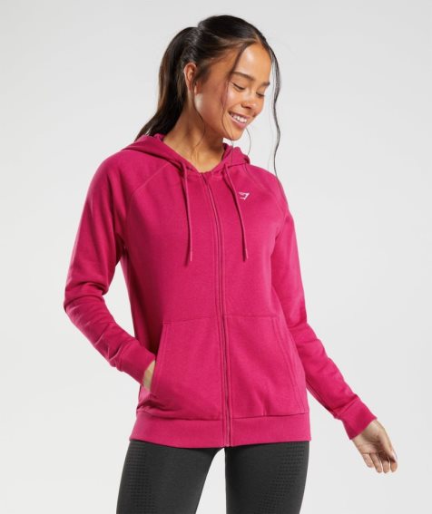 Women's Gymshark Training Zip Hoodie Fuchsia | NZ 7WPNKQ